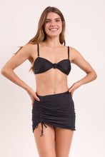 Carica l&#39;immagine nel visualizzatore di Gallery, Black Mini Skirt Ruched
