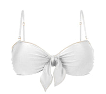 Carica l&#39;immagine nel visualizzatore di Gallery, Top Shimmer-White Bandeau-Knot
